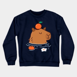 capybara yuzu bath Crewneck Sweatshirt